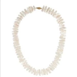 Stunning Pearl Bead Necklace; 18 in, 14K closure.